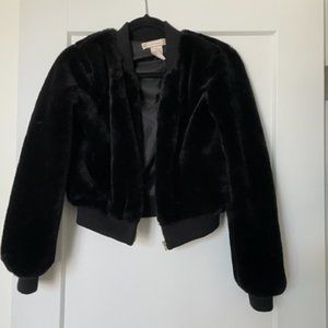 Faux Fur Cropped Bomber